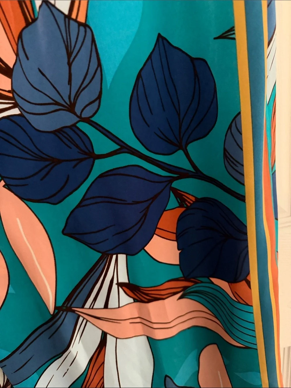 Nine West Teal Floral Wide-Leg Pants